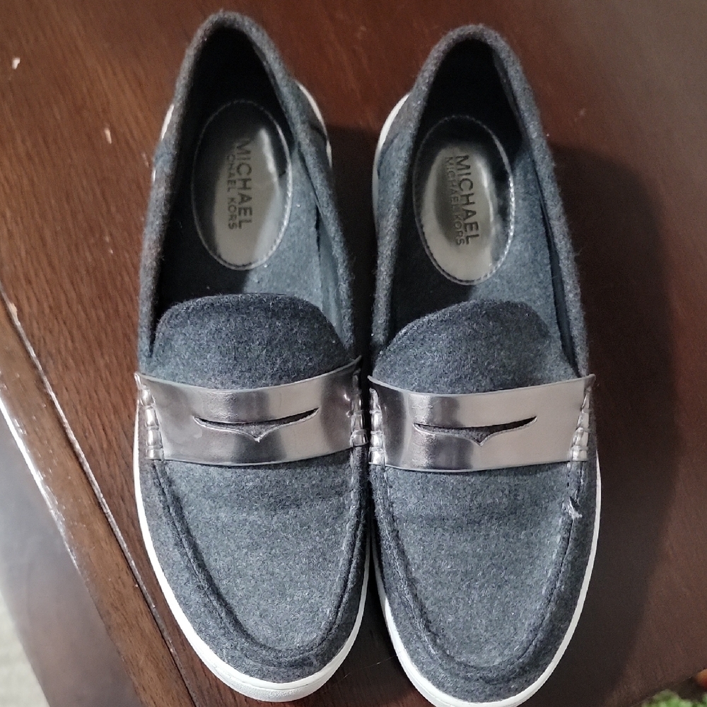Michael Kors Women's Gray Slip-On Loafers